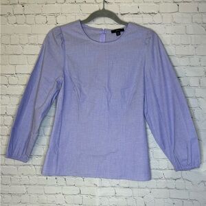 J. Crew Crew Neck Blue Chambray Color Blouse Size 0